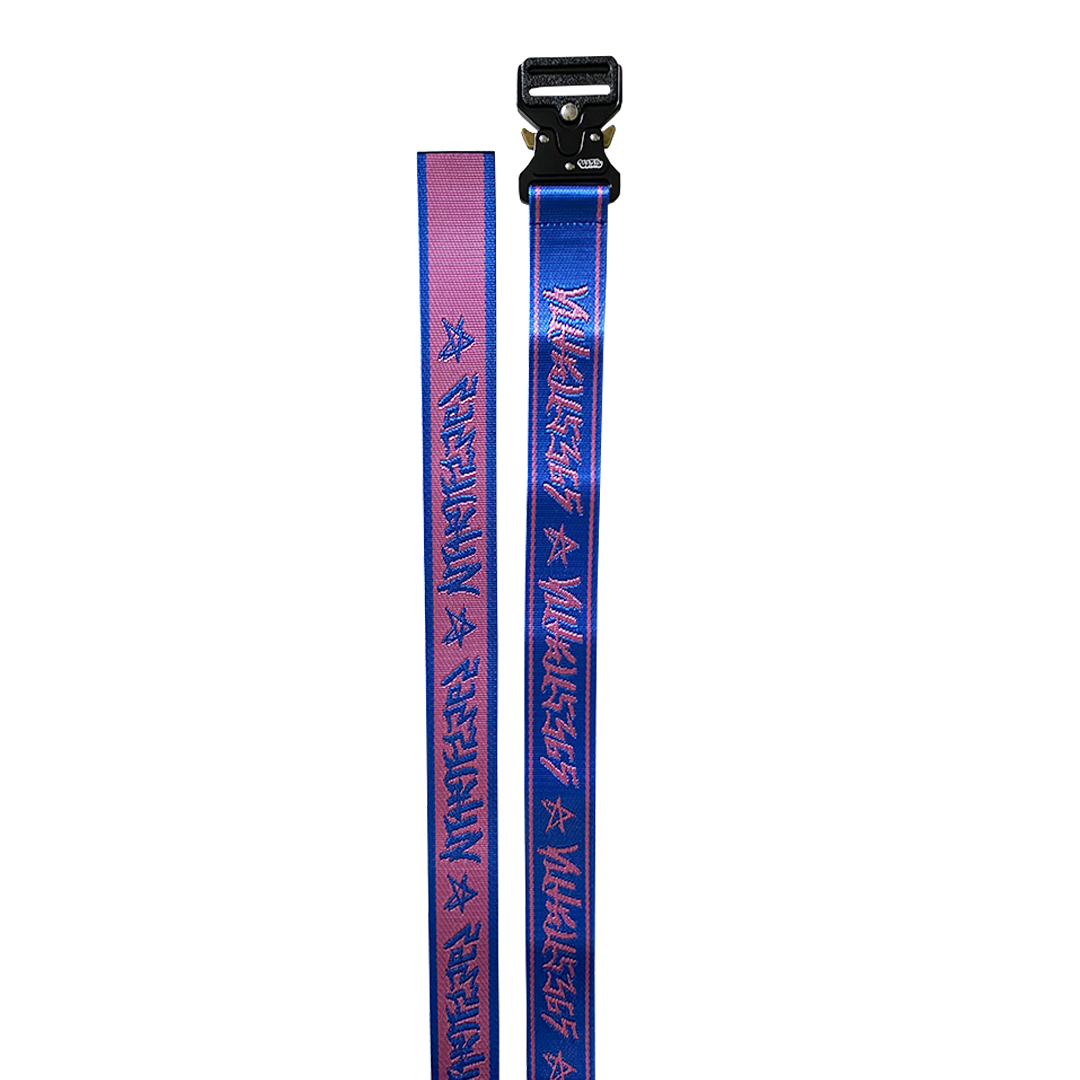 woven belt - blue pink